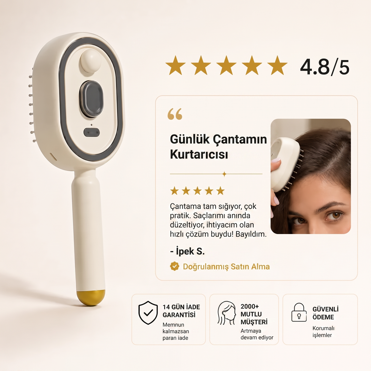 Morning Edit™ Nano Mist Buharlı Saç Bakım Fırçası