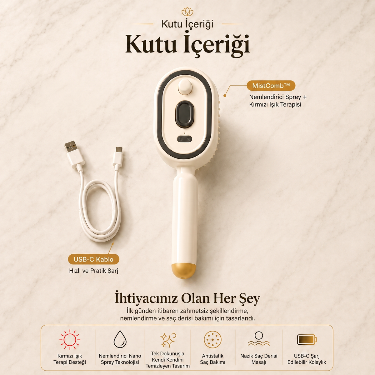 Morning Edit™ Nano Mist Buharlı Saç Bakım Fırçası