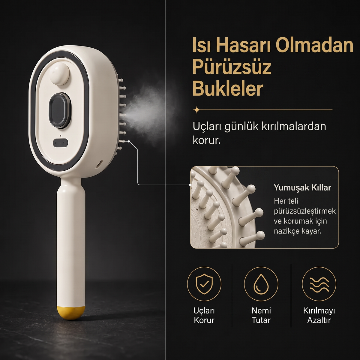 Morning Edit™ Nano Mist Buharlı Saç Bakım Fırçası